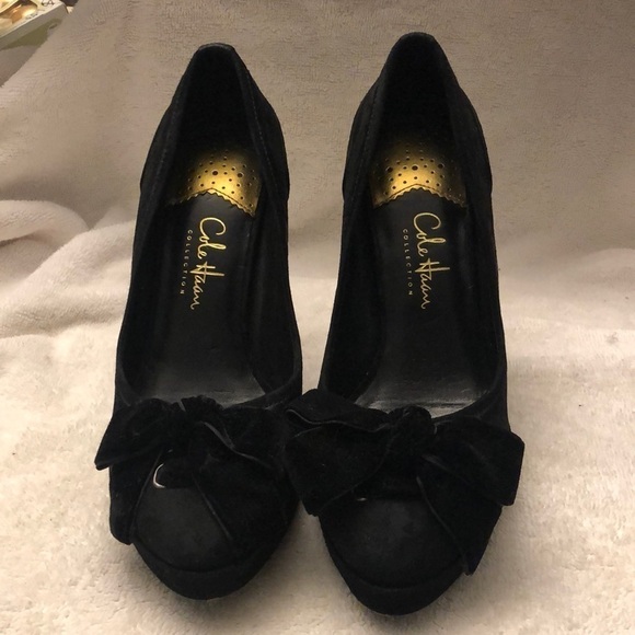 Cole Haan Collection Black Suede 5” Heel Nike air Size 5B - Picture 1 of 9